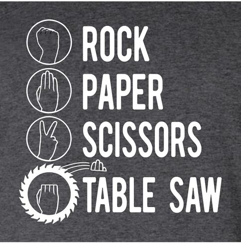 Go All Out Rock Paper Scissors Table Saw Funny Carpenter Gift Mens Women Youth T-Shirt in Saudi Arabia