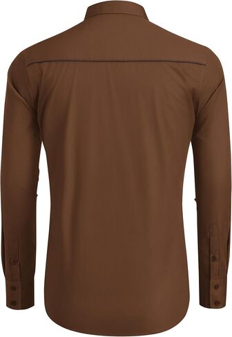 COOFANDY Men's Western Shirts Long Sleeve Slim Fit Embroideres Cowboy Shirts Casual Button Down Shirt in Kuwait