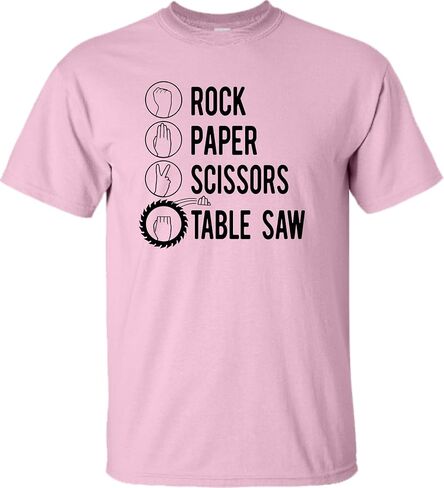 Go All Out Rock Paper Scissors Table Saw Funny Carpenter Gift Mens Women Youth T-Shirt in Saudi Arabia
