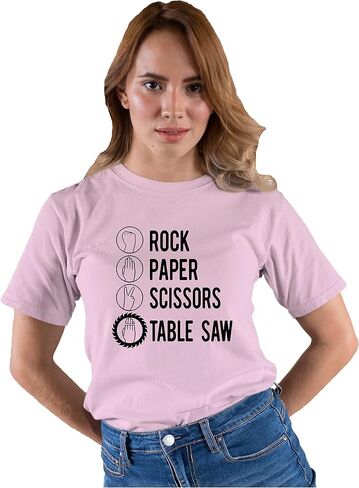 Go All Out Rock Paper Scissors Table Saw Funny Carpenter Gift Mens Women Youth T-Shirt in Saudi Arabia
