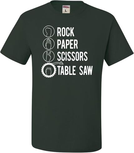 Go All Out Rock Paper Scissors Table Saw Funny Carpenter Gift Mens Women Youth T-Shirt in Saudi Arabia