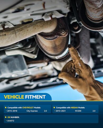 مجموعة المحول الحفاز الأمامي من PHILTOP متوافقة مباشرة مع نيسان، شيفروليه NV200 2.0L 2013-2021، City Express 2.0L 2015-2018 استبدال # 644072، 14611، 41164، الفولاذ المقاوم للصدأ (متوافق مع وكالة حماية البيئة) in Saudi Arabia