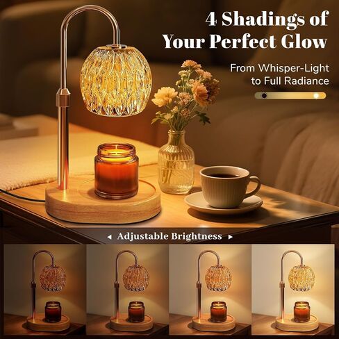 Candle Warmer Lamp with Timer Dimmer,Adjustable Height Wax Melting Lamp for Jar Candles, Aesthetic Vintage Home Decor for New House Warming, Gift for Women Birthday Christmas (Gold) in Saudi Arabia