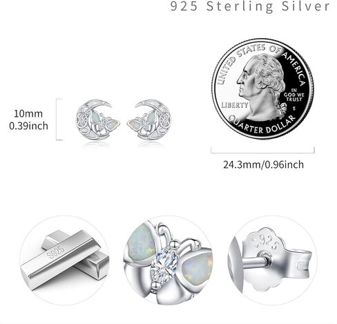 Dreamboat Opal Butterfly Stud Earrings for Women Sterling Silver Opal Butterfly Earrings Jewelry Gift for Women in Saudi Arabia