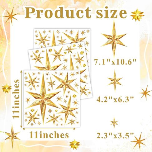 Christmas Window Decoration Clings Double-Side Xmas Stars Window Decal Oh Holy Night Nativity Stickers for Glass Indoor Sparkle Winter Static Decals for 2026 New Year Party Xmas Eve Holiday Supplies in Saudi Arabia