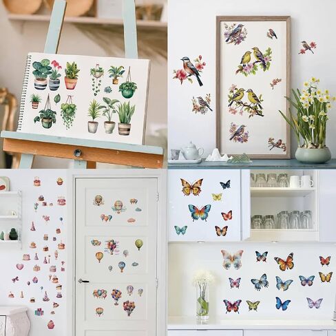 CRASPIRE 8 Sheets Boho Books Stack Window Stickers Reading Lovers Vintage Self Adhesive Clings Wall Decals Peel and Stick Vinyl PVC Waterproof Decor for Bedroom Nursery Living Room Bath Dorm in Saudi Arabia