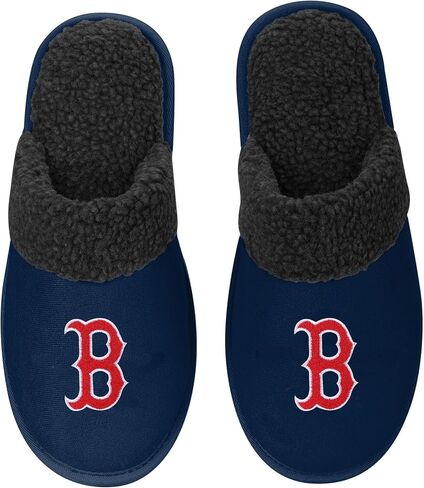 FOCO - Mens MLB Big Logo Team Color Suede Sherpa Scuff Slippers - New York Yankees in Saudi Arabia