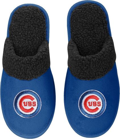 FOCO - Mens MLB Big Logo Team Color Suede Sherpa Scuff Slippers - New York Yankees in Saudi Arabia