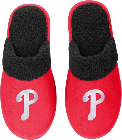 FOCO - Mens MLB Big Logo Team Color Suede Sherpa Scuff Slippers - New York Yankees in Saudi Arabia