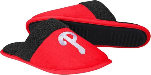 FOCO - Mens MLB Big Logo Team Color Suede Sherpa Scuff Slippers - New York Yankees in Saudi Arabia