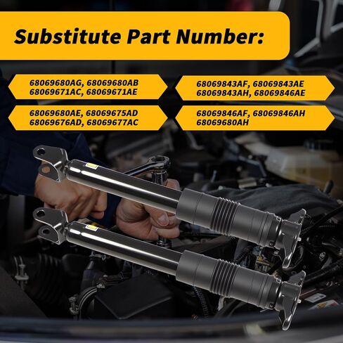 2 قطعة دعامات ممتص الصدمات الخلفية متوافقة مع دورانجو جراند شيروكي 2011-2015 3.6L 5.7L 6.4L طقم تعليق يسار يمين 68069680AB 68069680AE 68069680AF 68069680AG 68069680AH in Saudi Arabia