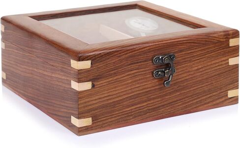 Wooden Watch Box for Men & Women, Watch Organizer & Display Case, Premium Long-Lasting Watch Holder for Storage, Elegant Gift for Watch Collectors (Glass Top, 6 Slots) in Saudi Arabia