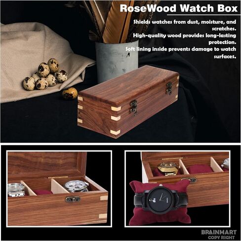 Wooden Watch Box for Men & Women, Watch Organizer & Display Case, Premium Long-Lasting Watch Holder for Storage, Elegant Gift for Watch Collectors (Glass Top, 6 Slots) in Saudi Arabia