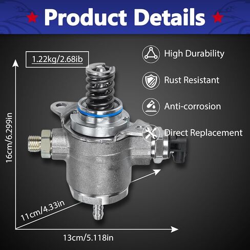 High Pressure Fuel Pump Compatible with 2010-2016 Audi A4, 2011-2017 Audi Q5, 2012-2015 Audi A6, 2010-2014 Audi A5, 2013-2016 Audi allroad 2.0L in Saudi Arabia