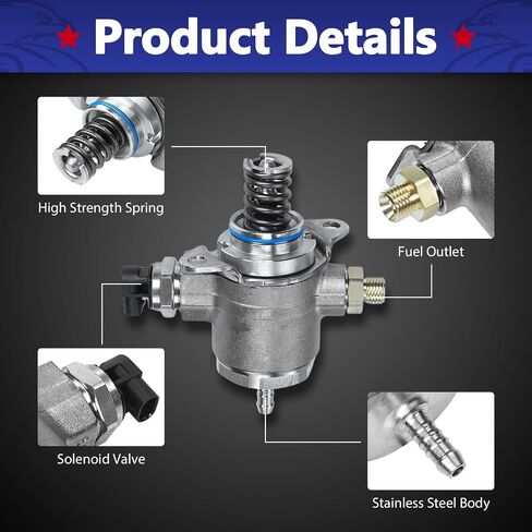 High Pressure Fuel Pump Compatible with 2010-2016 Audi A4, 2011-2017 Audi Q5, 2012-2015 Audi A6, 2010-2014 Audi A5, 2013-2016 Audi allroad 2.0L in Saudi Arabia