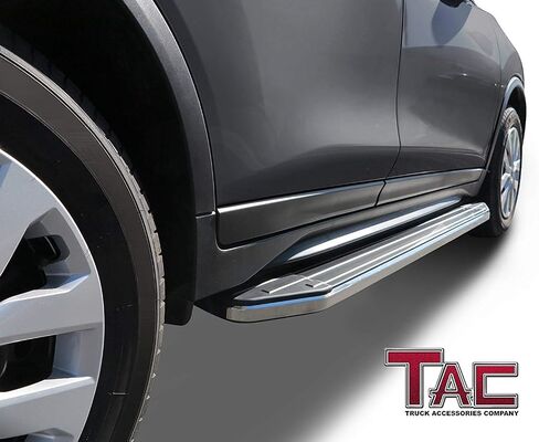 لوحات الجري TAC تناسب 2014-2019 Toyota Highlander (لا يتطلب الحفر/القطع) خطوات جانبية من الألومنيوم باللون الأسود وقضبان Nerf ولوحة الصخور والإكسسوارات الخارجية للطرق الوعرة (قطعتان من لوحات الجري) in Saudi Arabia
