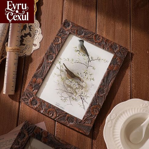 إطارات صور عتيقة صغيرة مقاس 2.5 × 3.5 - إطارات صور بحجم المحفظة العتيقة 2.5 × 3.5، إطار بني 2.5 × 3.5 مزخرف لعرض الصور على سطح الطاولة والتعليق على الحائط، إطار صور صغير مقاس 2.5 × 3.5 in Kuwait