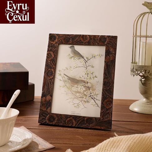 إطارات صور عتيقة صغيرة مقاس 2.5 × 3.5 - إطارات صور بحجم المحفظة العتيقة 2.5 × 3.5، إطار بني 2.5 × 3.5 مزخرف لعرض الصور على سطح الطاولة والتعليق على الحائط، إطار صور صغير مقاس 2.5 × 3.5 in Kuwait