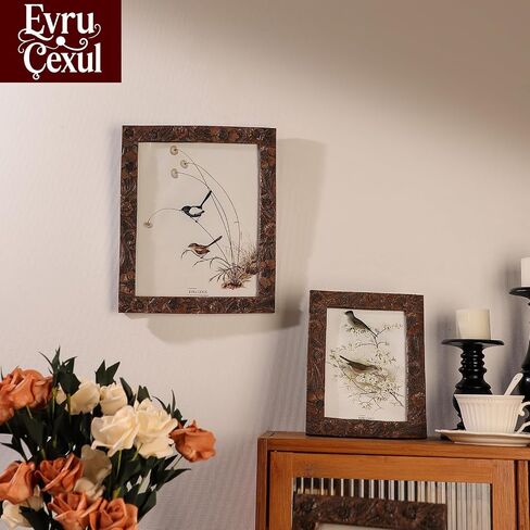 إطارات صور عتيقة صغيرة مقاس 2.5 × 3.5 - إطارات صور بحجم المحفظة العتيقة 2.5 × 3.5، إطار بني 2.5 × 3.5 مزخرف لعرض الصور على سطح الطاولة والتعليق على الحائط، إطار صور صغير مقاس 2.5 × 3.5 in Kuwait