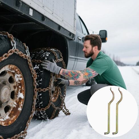Blulu 2pcs Heavy Truck Tire Chain Cam Tool Tire Chain Wrench Handle Tool 9.8 Inches for Anti Skid Chains Installation and Disassembly in Saudi Arabia