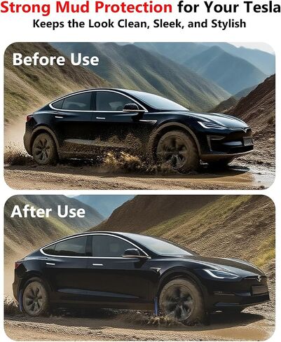 Mud Flaps for Tesla New Model Y Juniper 2025 2026, Military Grade All‑Weather Splash Protection, No Drilling Required, Protect Paint, Mud Guard Set of 4 (Black) in Saudi Arabia