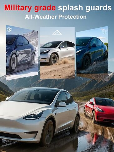 Mud Flaps for Tesla New Model Y Juniper 2025 2026, Military Grade All‑Weather Splash Protection, No Drilling Required, Protect Paint, Mud Guard Set of 4 (Black) in Saudi Arabia