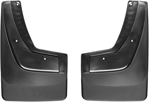 WeatherTech Custom No Drill Splash Guard MudFlaps for GMC Sierra 1500، Sierra 2500HD/3500HD، Sierra 1500 Limited - الزوج الأمامي (110036)، أسود in Saudi Arabia