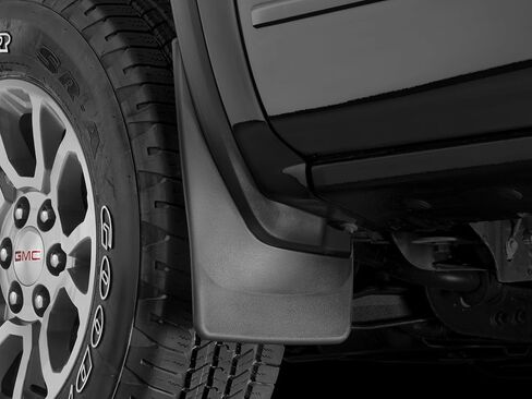 WeatherTech Custom No Drill Splash Guard MudFlaps for GMC Sierra 1500، Sierra 2500HD/3500HD، Sierra 1500 Limited - الزوج الأمامي (110036)، أسود in Saudi Arabia