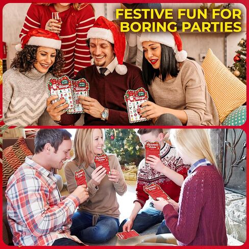 Christmas Bingo Games for Family - 25 Christmas Bingo for Kids, Christmas Bingo Cards for Adults, Funny Bingo Christmas Game for Party, Holiday Bingo Set Christmas Trivia Games for Parties in Saudi Arabia