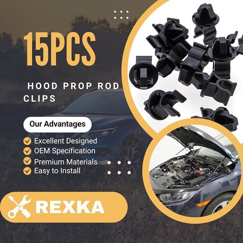 Rexka 15 قطعة غطاء محرك السيارة الدعامة قضيب التجنيب كليب 90672-SNA-A01 لهوندا سيفيك صالح انسايت HR-V أوديسي إنتيجرا 90672SNAA01 in Saudi Arabia