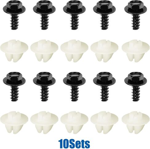 OAUTOO 10sets Headlamp Assembly Screw & Nut Kit for Toyota 90159-60621, 90189-06238 4Runner Avalon C-HR Camry Corolla Highlander Prius RAV4 Sienna fits Lexus ES is LC LS NX RX 2016-On in Saudi Arabia