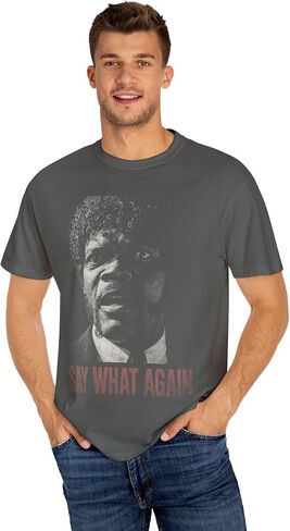Samuel L. Jackson Say What Again T-Shirt – Tarantino Quote Tee – 90s Cult Film Apparel – Comfort Colors – S-4XL – Unisex in Saudi Arabia