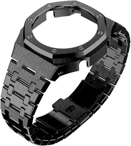 GA2100/GA2110/GAB2100 Mod Kit – Stainless Steel Case with Polished Bezel, Solid Metal GA2100 Strap & Band for G-Shock Style Watch Conversion in Kuwait