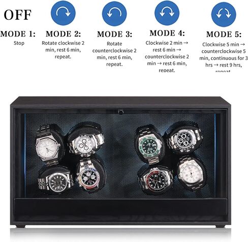 Watch Winder for Automatic Watches with 8 Quiet Running Motor for Man/Woman's Watches in Saudi Arabia