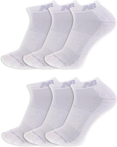 New Balance Men's and Women's Performance Cushioned Low Cut Socks - 6 & 12 Pairs - Moisture Wicking, White, X-Large in Saudi Arabia
