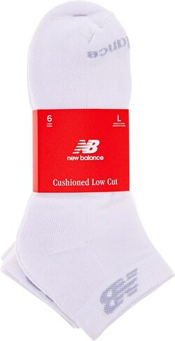 New Balance Men's and Women's Performance Cushioned Low Cut Socks - 6 & 12 Pairs - Moisture Wicking, White, X-Large in Saudi Arabia