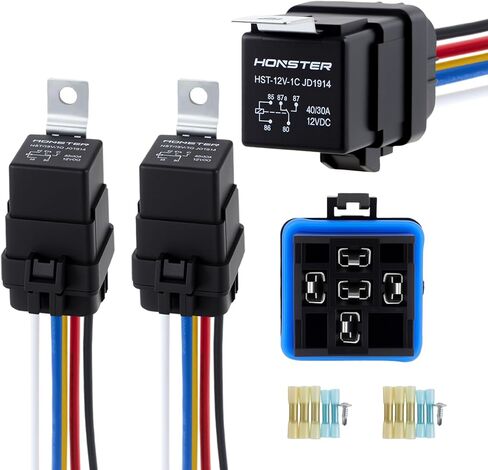 مرحل السيارة HONSTER 5-pin 40/30AMP مأخذ توصيل ثقيل 12AWG SPDT 2-Piece in Saudi Arabia