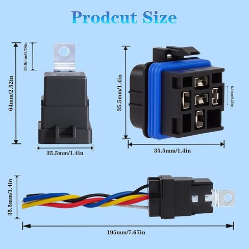 مرحل السيارة HONSTER 5-pin 40/30AMP مأخذ توصيل ثقيل 12AWG SPDT 2-Piece in Saudi Arabia