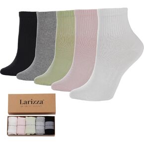 Larizza 5 Pairs Combed Cotton Quarter Crew Socks for Women Men Athletic Ankle Socks Soft Breathable with Aromatic Scent in Saudi Arabia
