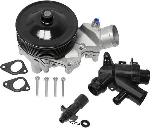 LR097165 LR028136 Water Pump w/Bolts Gaskets Connector +Thermostat Kit Fits for Land Rover V8 5.0L Engine Aftermarket Parts in Saudi Arabia