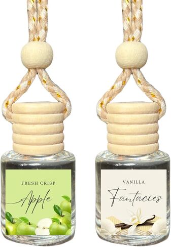 Car Air Fragrance Oil Diffuser, Car Air Freshner, Car Oil Air Freshner, Car Oil Diffuser, Wood Automotive Air Freshners, Long Lasting Car Air Freshner (2 pack) (Fruit Loops + Vanilla), Green in Saudi Arabia