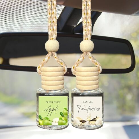 Car Air Fragrance Oil Diffuser, Car Air Freshner, Car Oil Air Freshner, Car Oil Diffuser, Wood Automotive Air Freshners, Long Lasting Car Air Freshner (2 pack) (Fruit Loops + Vanilla), Green in Saudi Arabia