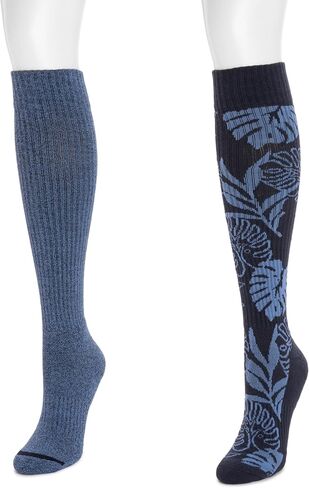 MUK LUKS womens 2 Pair Pack Cotton Compression Knee High Socks in Saudi Arabia