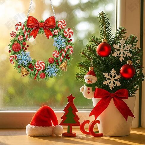 Eiflow DIY Christmas Diamond Art Painting Hanging Kit for Adults, Acrylic Diamonds Painting Pendant Ornament Board Kit(Christmas Car) in Kuwait