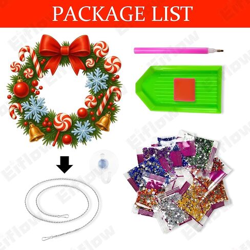 Eiflow DIY Christmas Diamond Art Painting Hanging Kit for Adults, Acrylic Diamonds Painting Pendant Ornament Board Kit(Christmas Car) in Kuwait