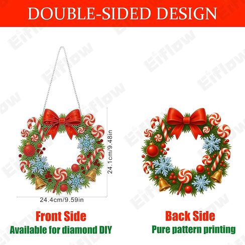 Eiflow DIY Christmas Diamond Art Painting Hanging Kit for Adults, Acrylic Diamonds Painting Pendant Ornament Board Kit(Christmas Car) in Kuwait