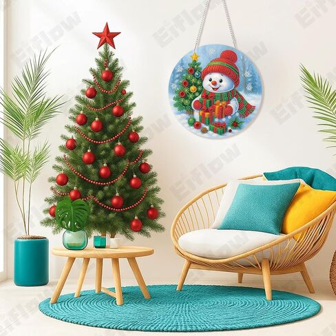 Eiflow DIY Christmas Diamond Art Painting Hanging Kit for Adults, Acrylic Diamonds Painting Pendant Ornament Board Kit(Christmas Car) in Saudi Arabia