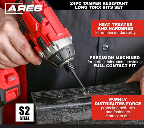ARES 31041 - مجموعة مقابس Torx Plus مكونة من 10 قطع - محركات مقاس 1/4 بوصة و3/8 بوصة - تشتمل مجموعة S2 الفولاذية على لقم Torx Plus من TP10 إلى TP55 لتغطية فائقة in Saudi Arabia