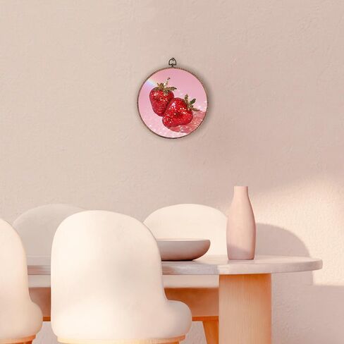 Hxlac Chili Pepper Disco Ball Oval Wall Art Framed, Trendy Preppy Pink Oval Wall Decor, Maximalist Dopamine Canvas Prints Wall Sculptures for Home Kitchen Dining Room Girls Room Decor, 8.5x11.5 Inch in Saudi Arabia