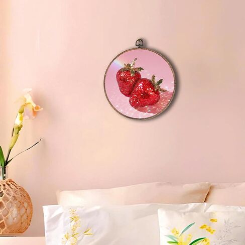 Hxlac Chili Pepper Disco Ball Oval Wall Art Framed, Trendy Preppy Pink Oval Wall Decor, Maximalist Dopamine Canvas Prints Wall Sculptures for Home Kitchen Dining Room Girls Room Decor, 8.5x11.5 Inch in Saudi Arabia